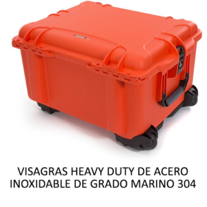 Maleta rígida naranja Nanuk 960 con organizador y 2 pisos de divisores