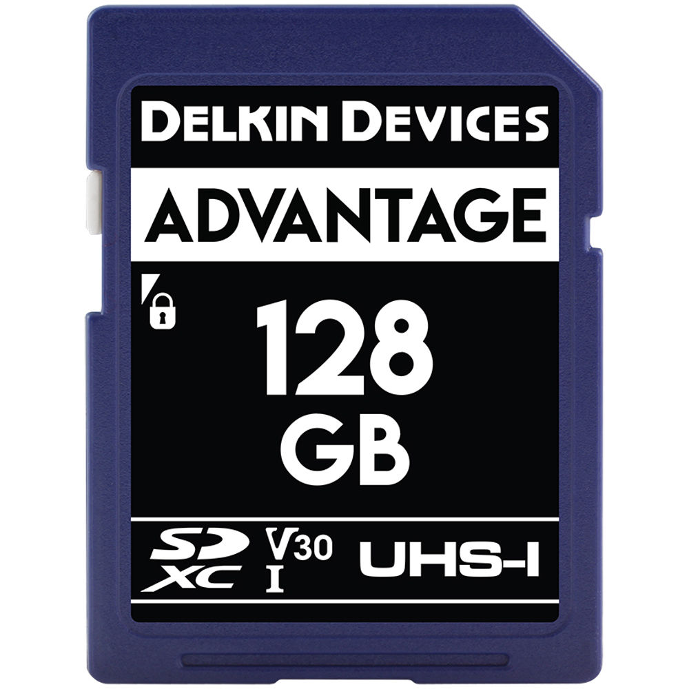 Memoria SD Delkin Devices 128 GB ADVANTAGE UHS-I SDXC, V30, U3, Class 10, 90MB/s