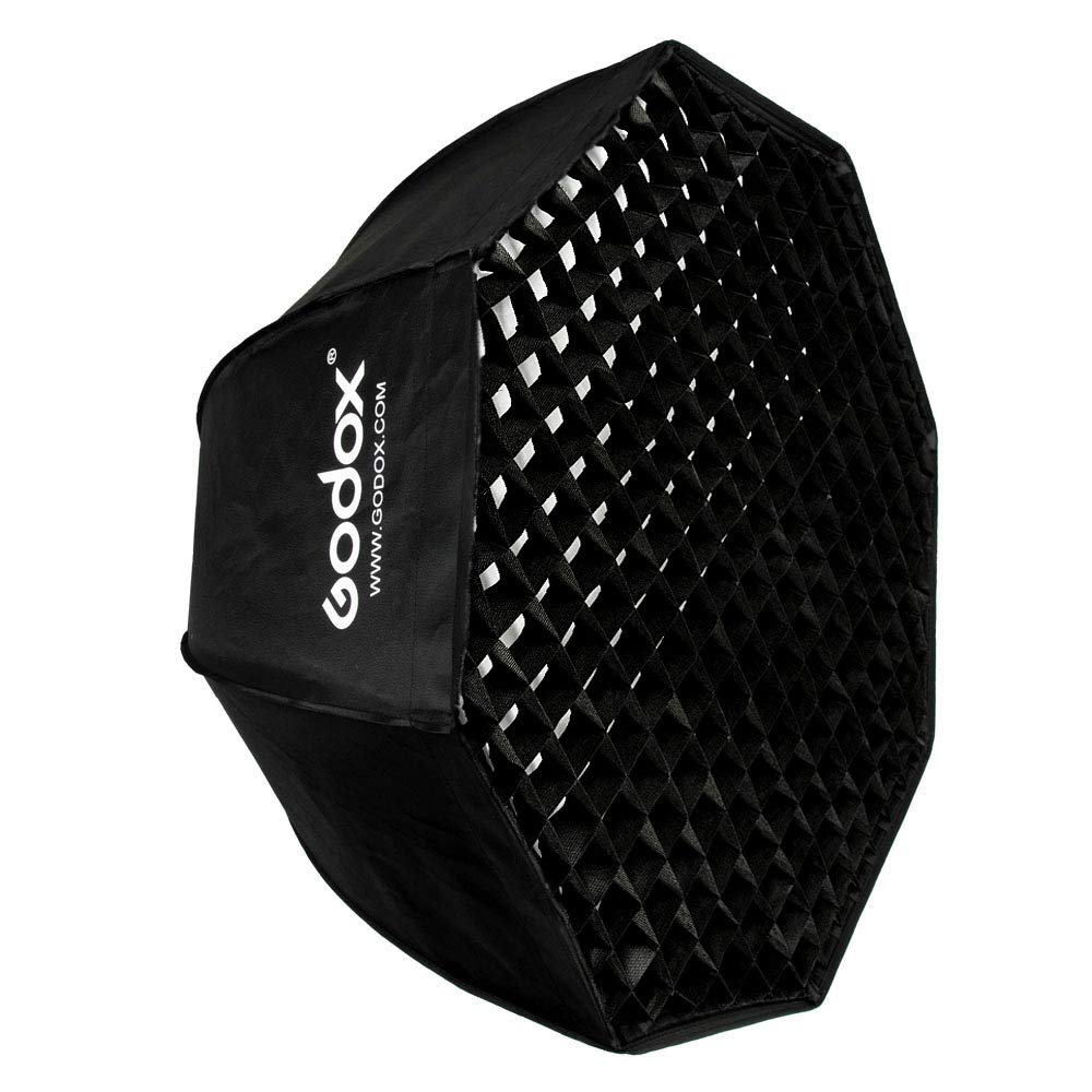 Softbox Octogonal Godox apertura rápida de 120cm, acople Bowens, panal de abeja