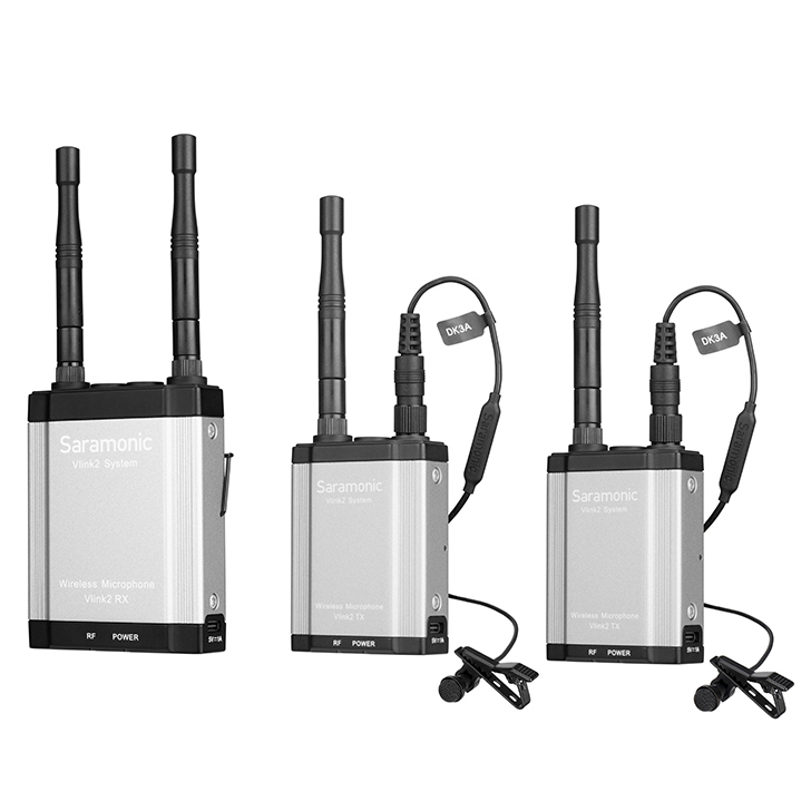 Sistema de micrófonos inalámbricos con apuntador de 2 vías Saramonic VLink2 Kit2