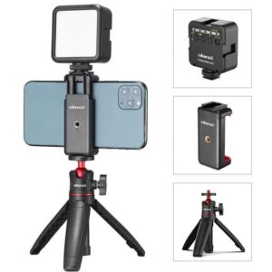 Combo para celulares Ulanzi con Mini Tripode MT-08, selfie, LED recargable