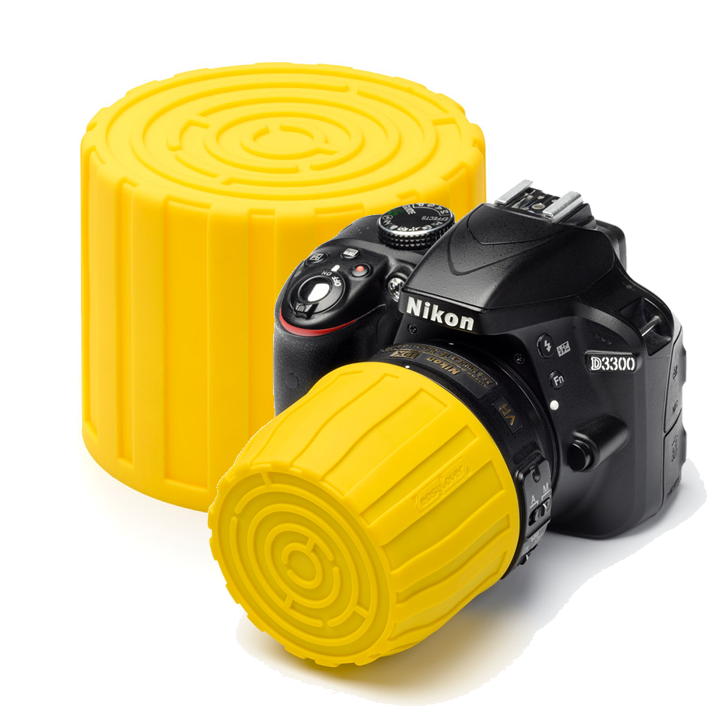 Tapa easyCover Lens Maze AMARILLO, para diámetros de 52 a 77mm