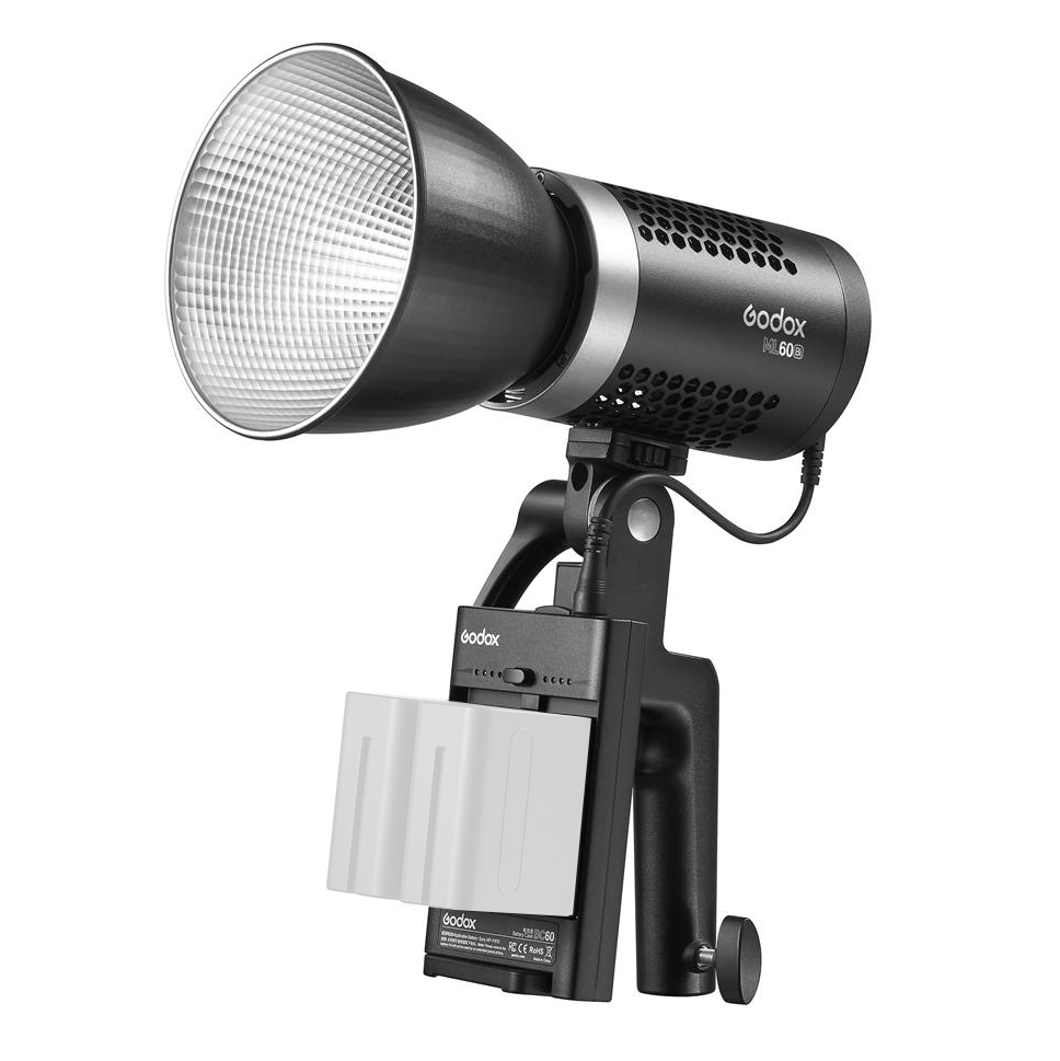 LED Godox ML60Bi de 60 watts, alimentación AC y DC.