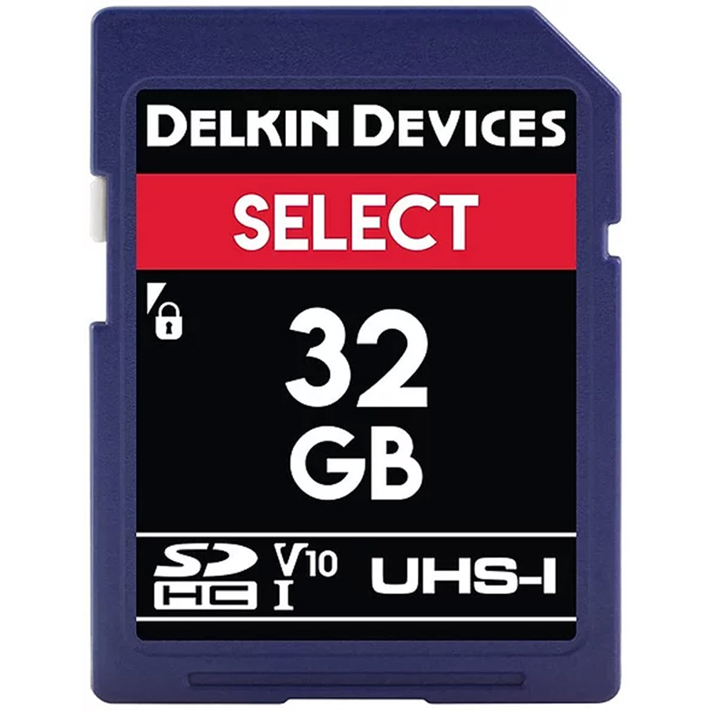 Memoria SD Delkin Devices 32 GB SELECT UHS-I SDHC, V10, U1, Class 10, 100 MB/s