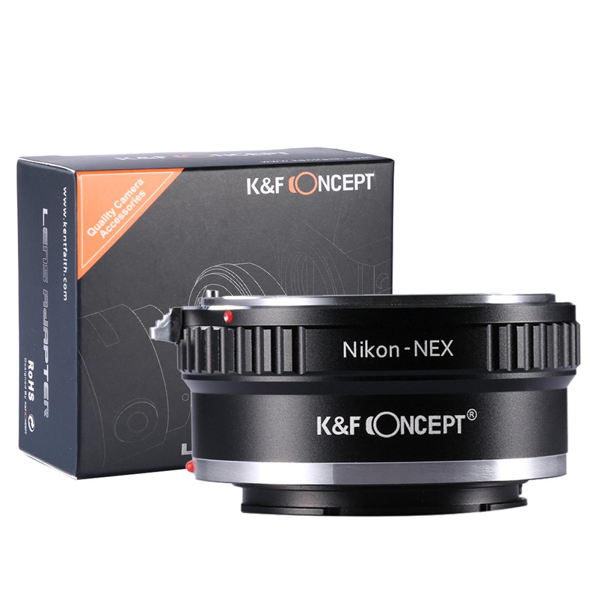 Adaptador manual K&F Concept NIK-NEX, lentes Nikon F en cámara Sony E
