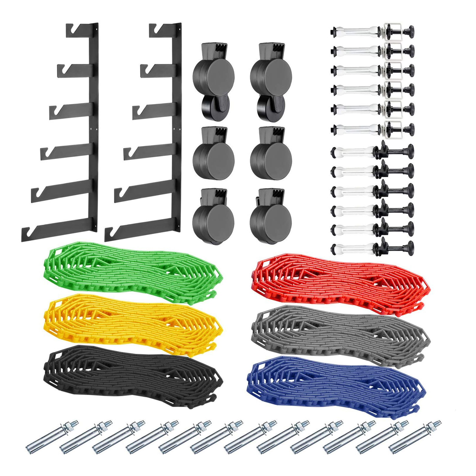Estructura mecánica tipo cortina para 6 rollos