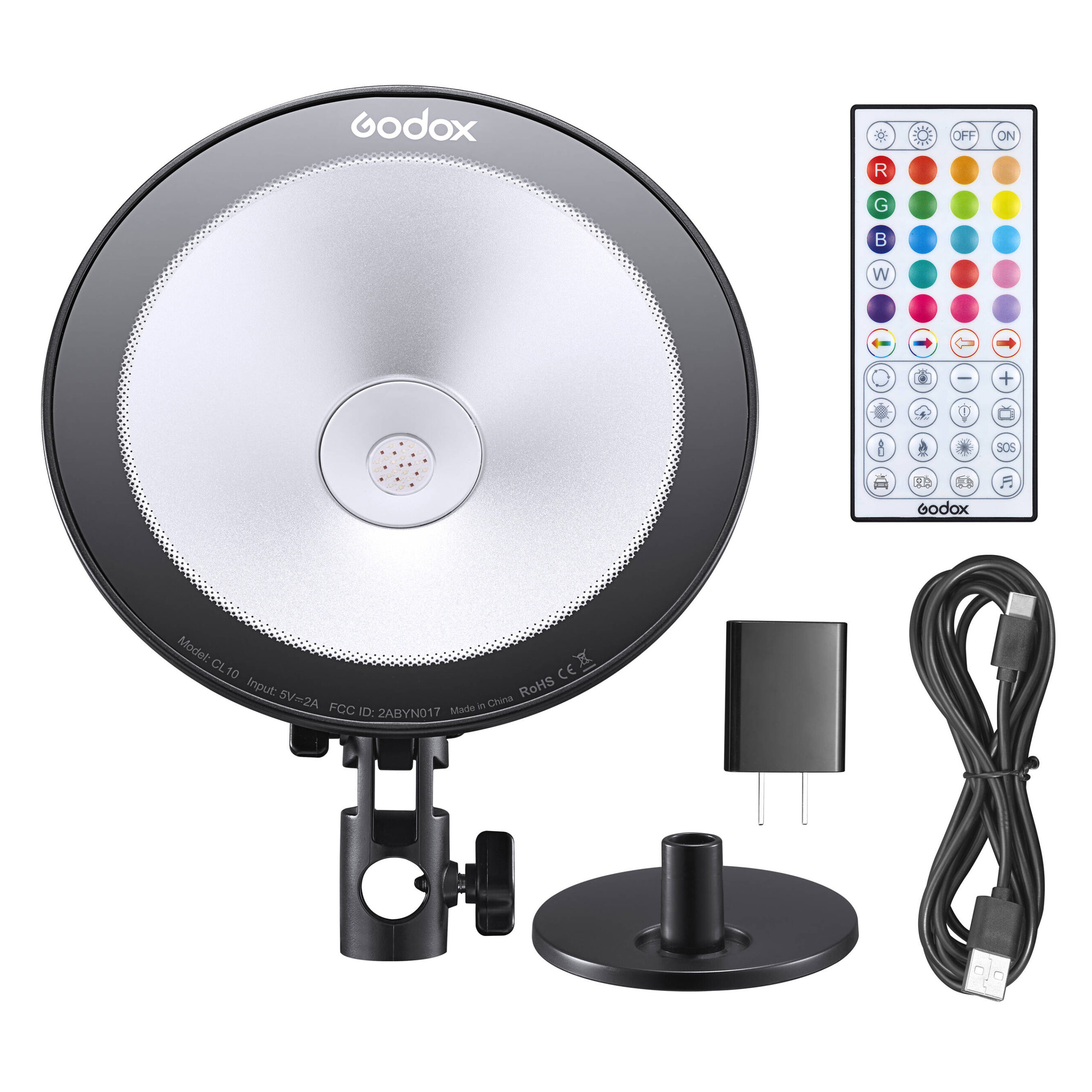 LED multicolor RGB Godox CL10 para Webcasting, 10 watts