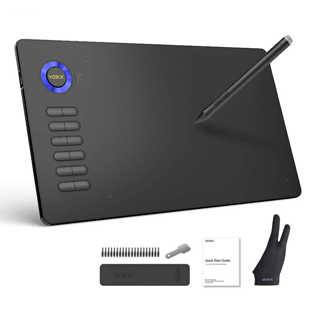 Tableta digitalizadora Veikk A15 Pro, 10x6", 12 botones + rueda zoom + Android