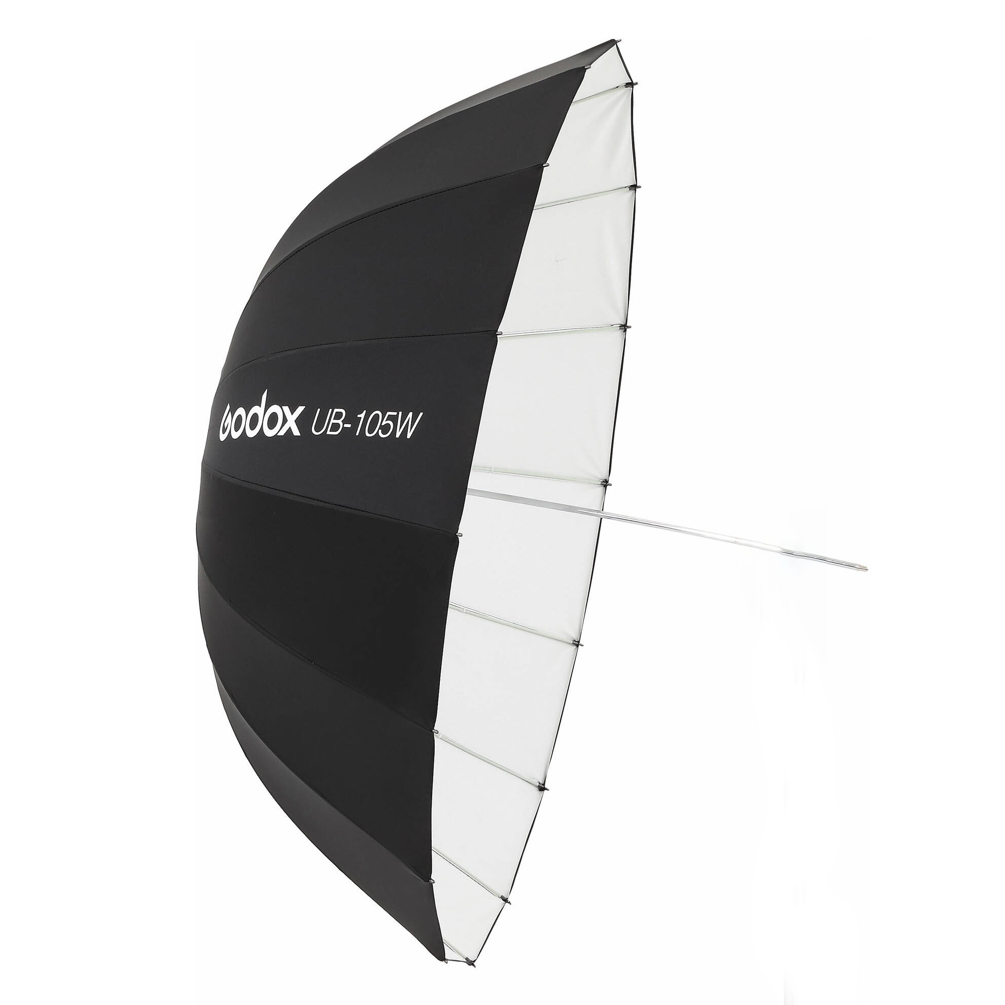 Sombrilla parabólica blanca de rebote Godox UB-105W, de 105cm.