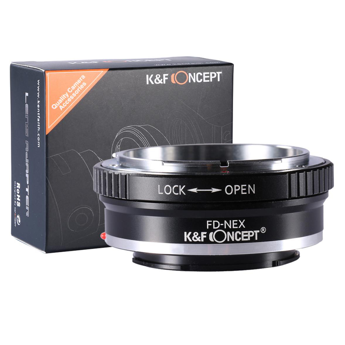Adaptador manual K&F FD-NEX, lentes montura Canon FD en cámaras Sony E