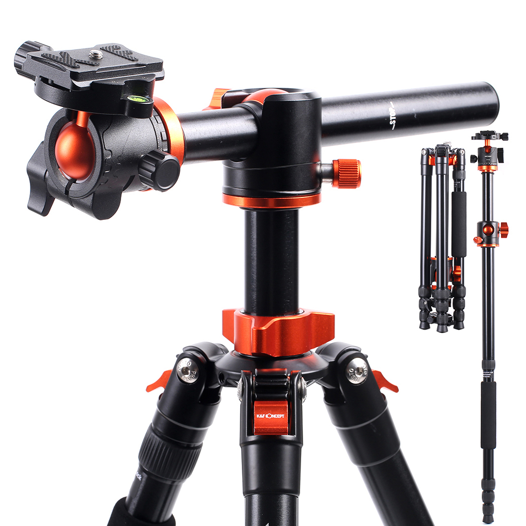 Trípode Monopod Cenital K&F Concept T254A4 + BH-28L, 185cm, 10kg. (KF09.090V1)