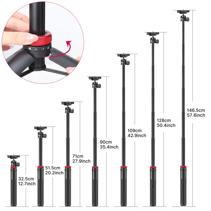 Tripode extendible Ulanzi MT-44, 146.5cm, 1.0kg