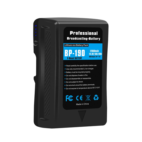 Batería V-Mount BP-190W, 13400mAh, 14.8v, 198Wh, celdas Panasonic