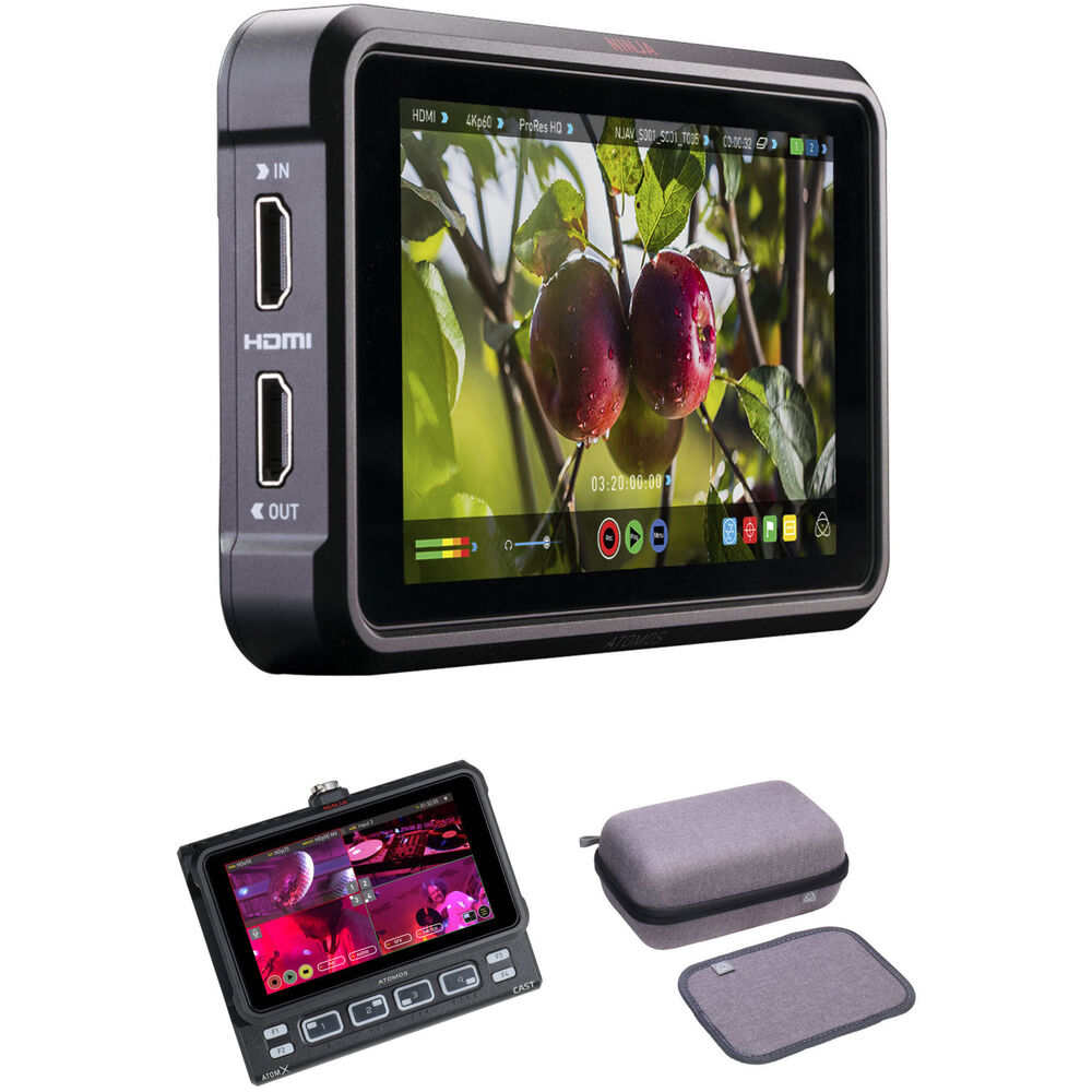 Combo monitor grabador tactil Atomos Ninja V de 5" y mezclador AtomX CAST de 4 canales