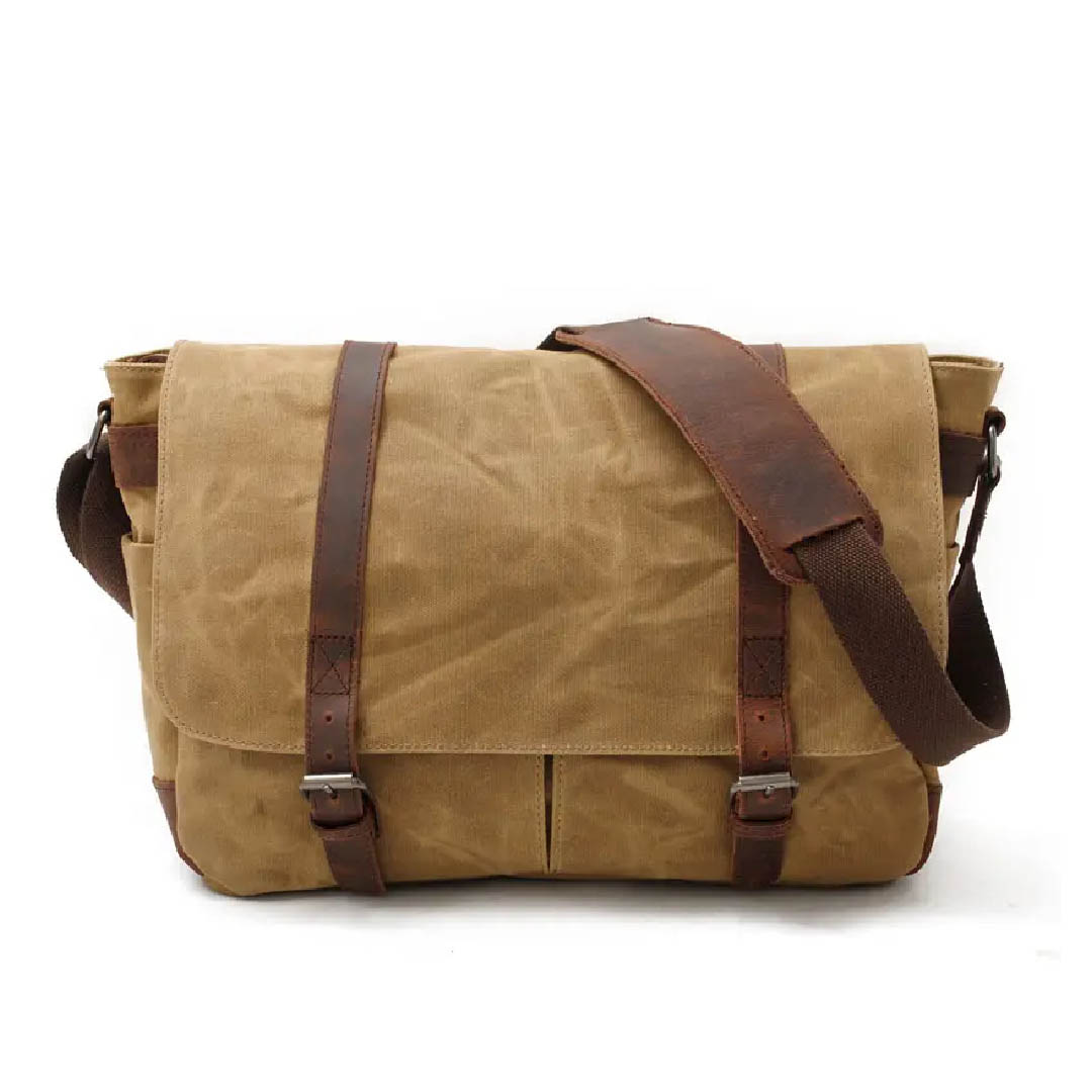 Bolso retro de hombro para cámara, cuero vegano, caqui