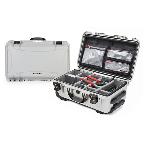 Maleta rígida con ruedas Nanuk 935 Carry-on con organizador y divisores - Plata, 28.5 litros