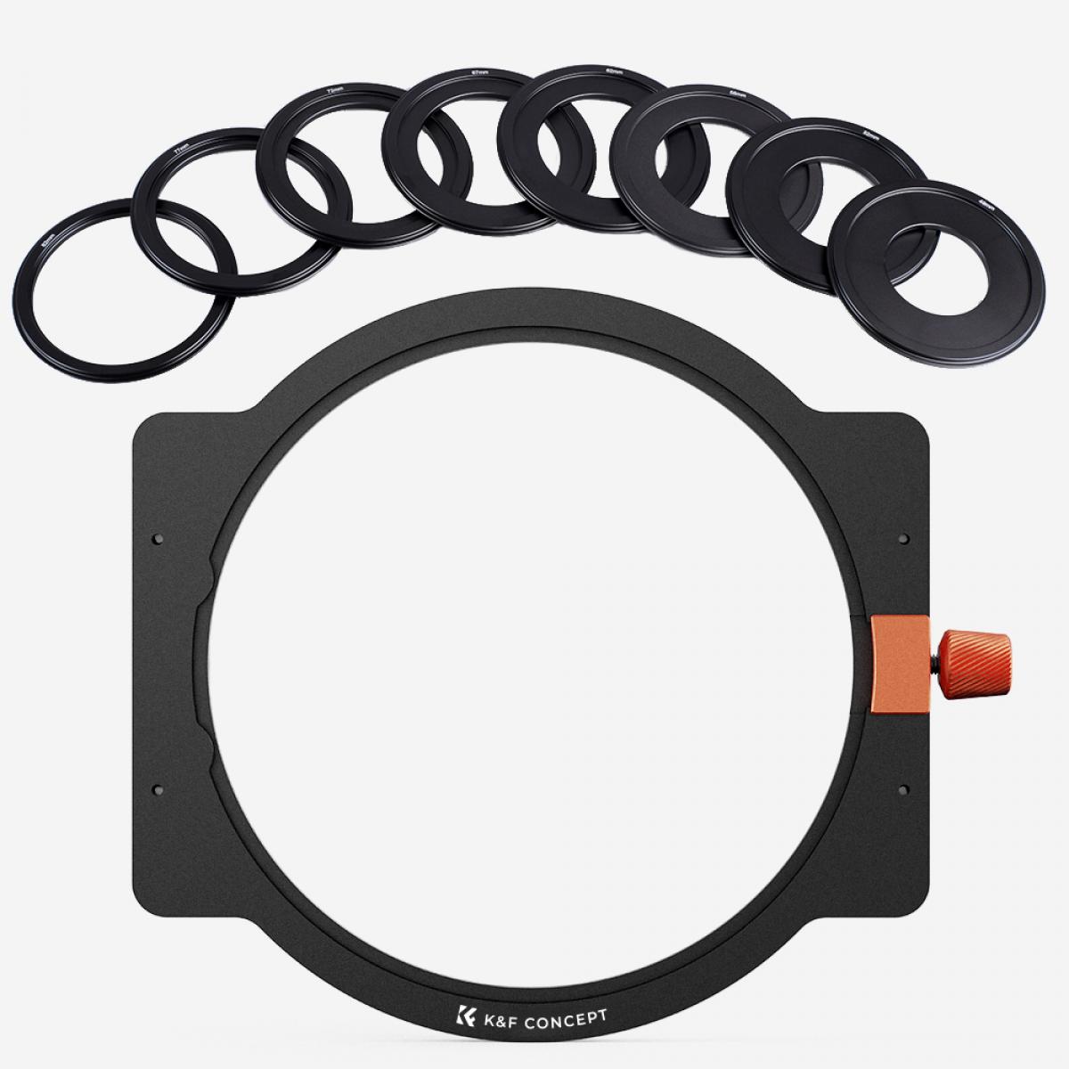 Kit K&F Concept SQ porta filtros para filtros cuadrados + 8 anillos adaptadores