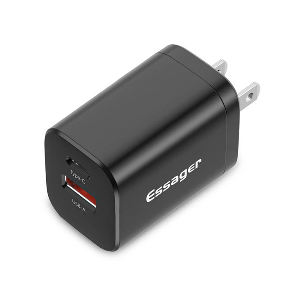 Cargador rapido de pared de 5/9/12/15 voltios, 3 amperios, 30 watts, puerto USB-A y USB-C, certificación CE, FCC, ROHS