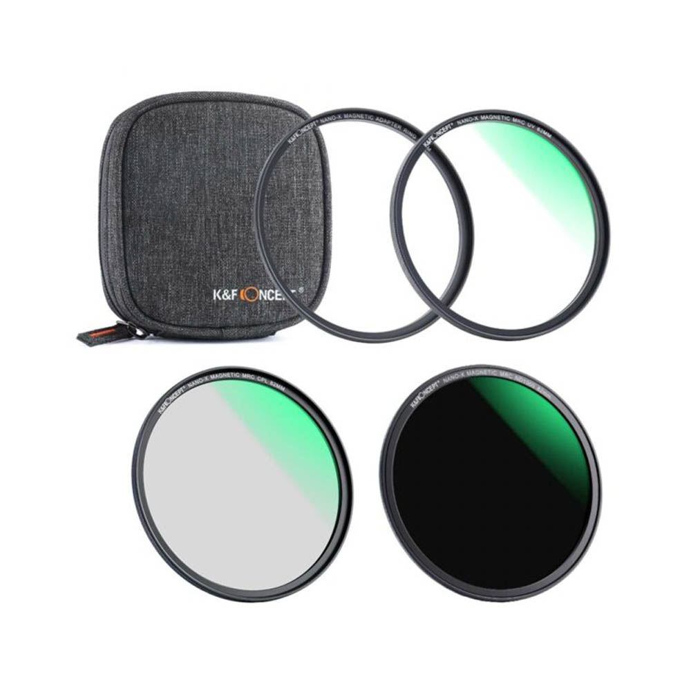 Kit de filtros magneticos K&F Concept Nano-X de 52mm (MCUV, CPL, ND1000, adaptador, estuche)