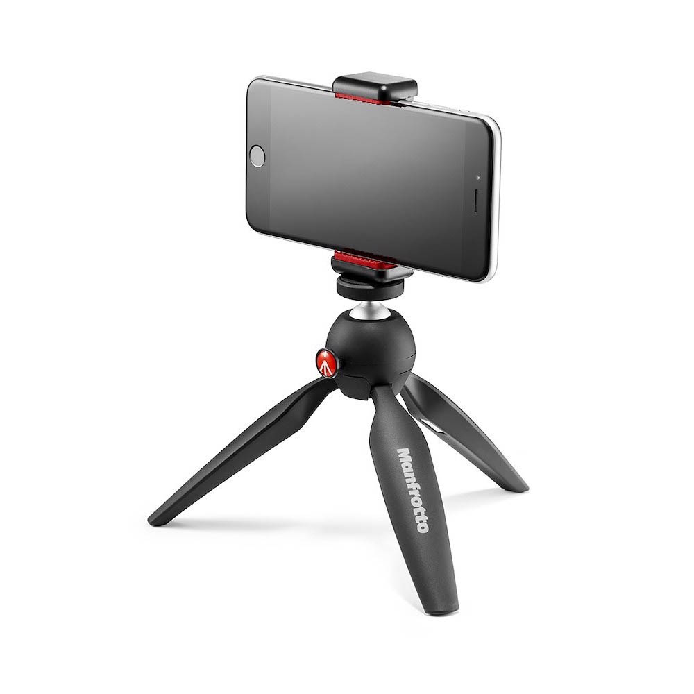 Mini trípode para cámaras y celulares Manfrotto Pixi, negro, 13.5cm, 1kg