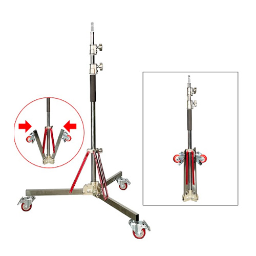 Pedestal Heavy Duty ZD120Plus de Acero Inoxidable con ruedas, de 3m, 30kg
