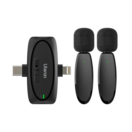 Microfonos inalámbricos dobles Ulanzi V6 3 en 1, para Android, Iphone y cámaras