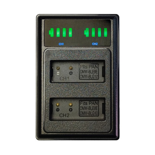 Cargador FotoAcces USB doble con LCD para DMW-BLG10