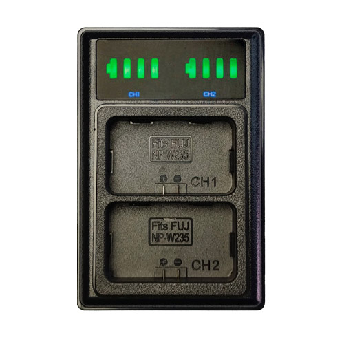 Cargador Fotoacces USB doble con LCD para NP-W235