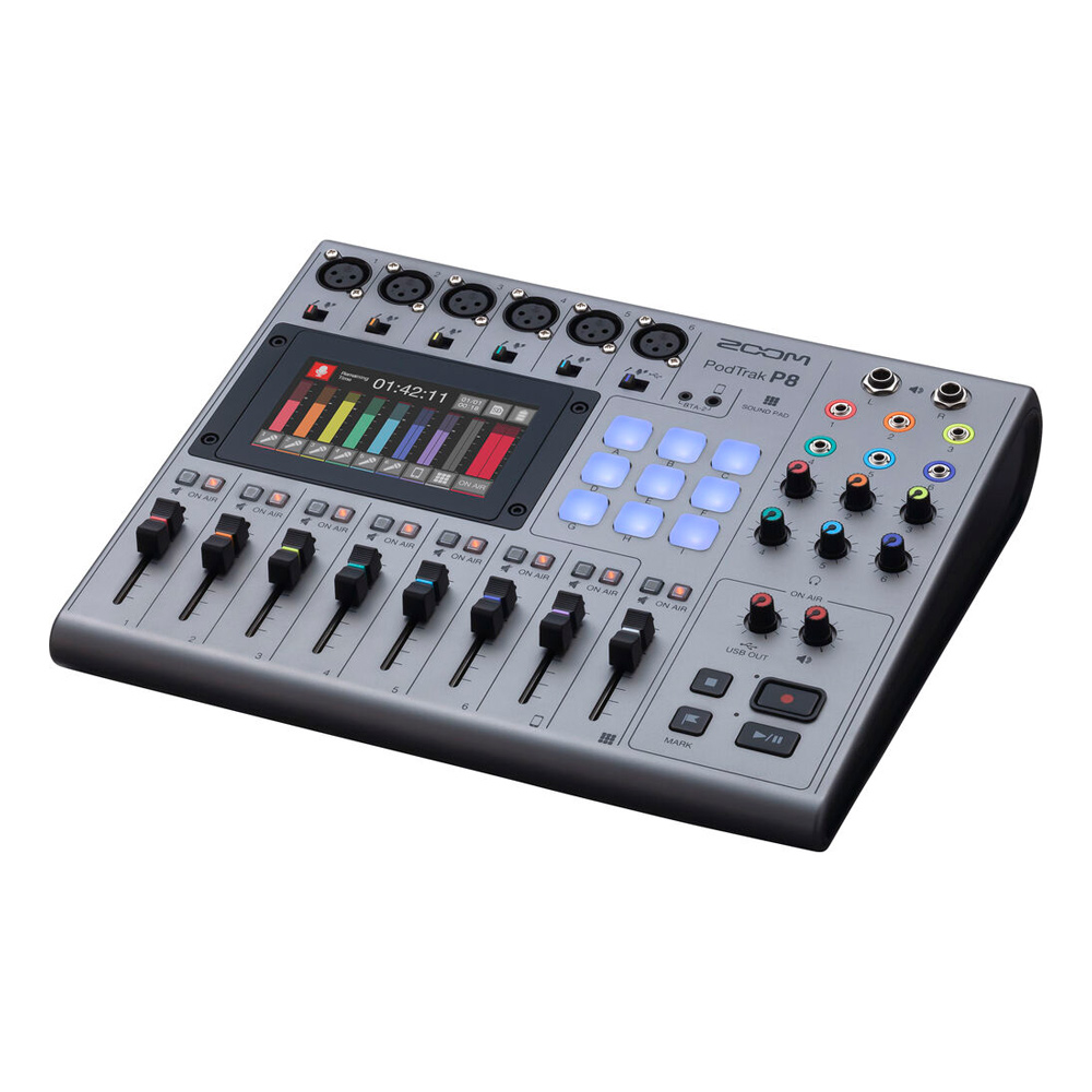 Grabadora portátil para podcasts Zoom PodTrak P8, 6 entradas