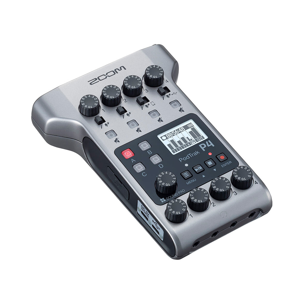 Grabadora portátil para podcast Zoom PodTrak P4, 4 entradas