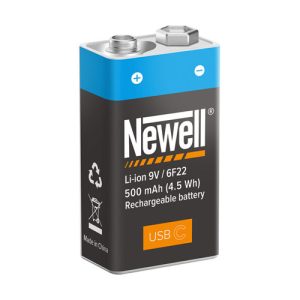 Batería recargable USB-C Newell 9V, 500mAh, Li-ion