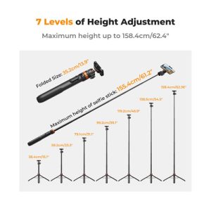 Mini Trípode extensible para Celular y cámaras de acción K&F Concept MS08, 160cm