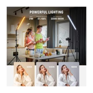 Kit de 2 Barras LED Bicolor NEEWER BH20B de 21 watts, pedestales y filtros de colores