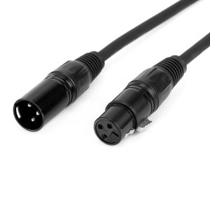 Cable Canon XLR de 3 pines, macho a hembra, 1 metro