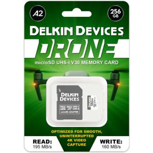 Memoria Delkin 256GB Drone microSD UHS-I SDXC U3 V30 A2 (DMDRNV3256)