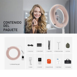 Aro de Luz LED inflable Neewer RA14B, 14", 35watts + pedestal