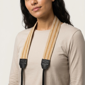 Correa de cuello tejida Beige  Geometrica