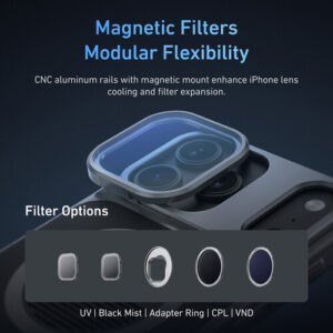 Kit jaula / empuñadura / power bank / led / filtro Telesin Creator Combo para iPhone 17 Pro Max