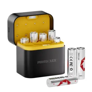 Kit Photoolex de 8 baterías AA de litio, 1.5v, 3600mAh, cargador USB-C