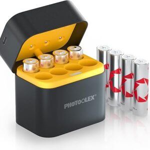 Pilas recargables AAA Pholoolex con cargador paquete de 8 (TF-CD-011CE-1300-IMU)