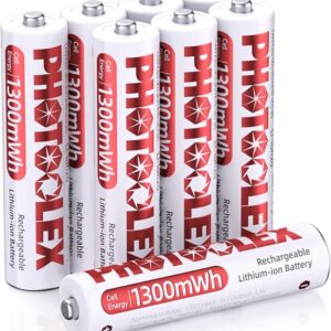 Pilas recargables AAA Pholoolex con cargador paquete de 8 (TF-CD-011CE-1300-IMU)