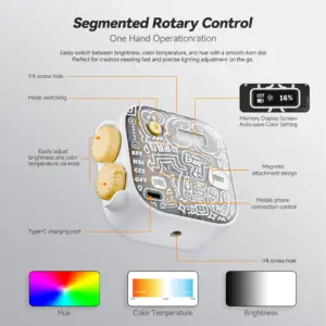 Led Photoolex RGB Tofu Graffiti, 6 watts, Bluetooth, trípode, accesorios