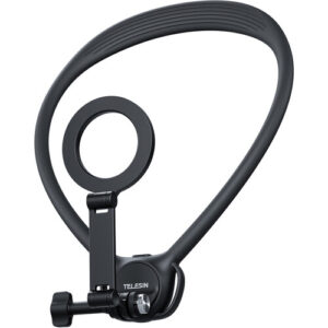 Soporte magnético 2 en 1 Telesin para cuello, para celulares y cámaras de acción, negro (P2-HNB-02)